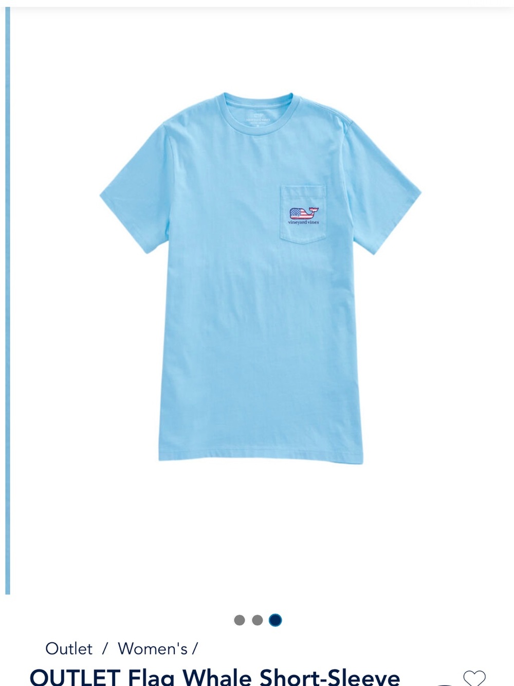 Vineyard Vines American Flag Sky Blue Pocket Whale Tee